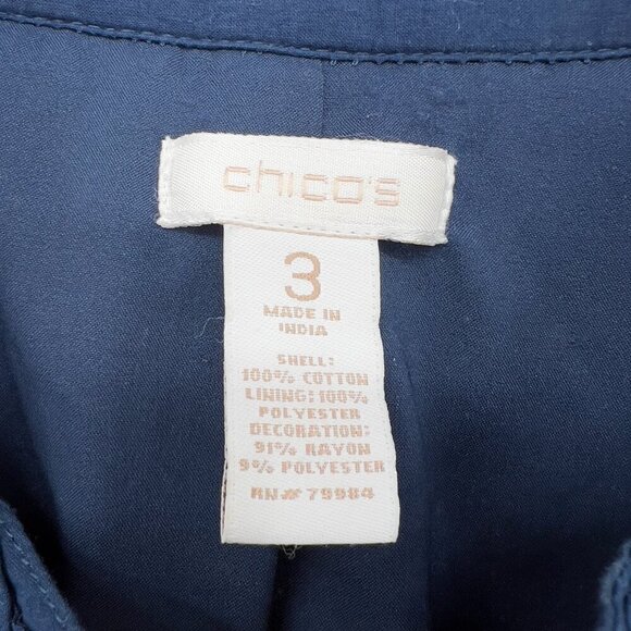 Chicos Women's Embroidered Beauty Labelle Jacket Size 3 US/L - Picture 9 of 11